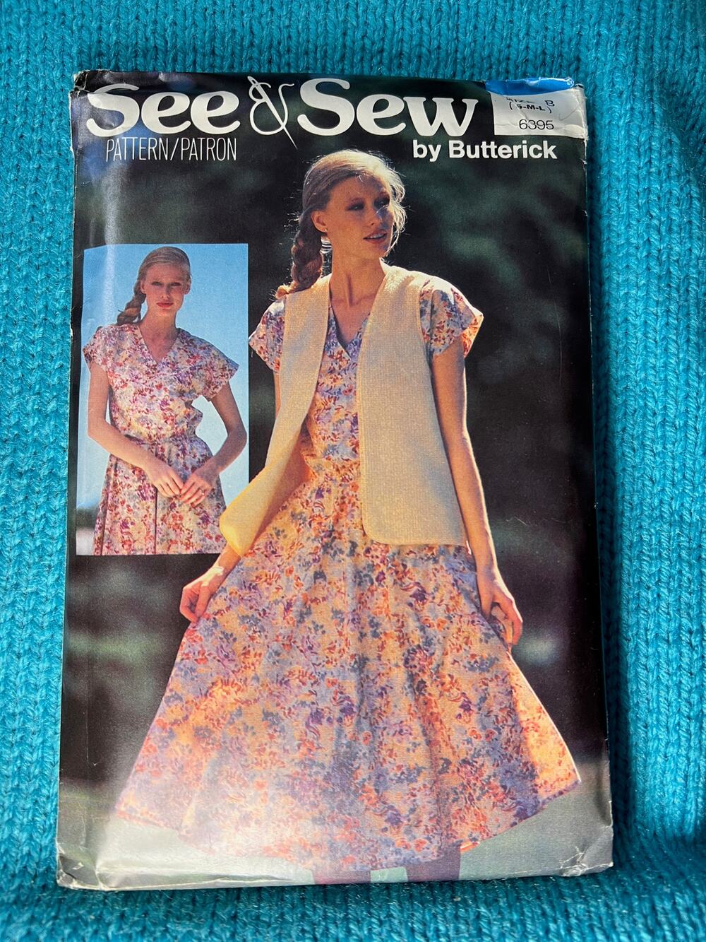 Butterick 6395 pattern dress fit and flare V neck vest size S M L